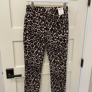 J.Crew NWT 10” Highest Rise Toothpick Pant in Leopard Stretch Corduroy